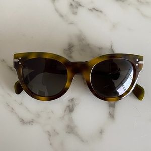 New CÉLINE 41040/S Green Brown Havana Sunglasses